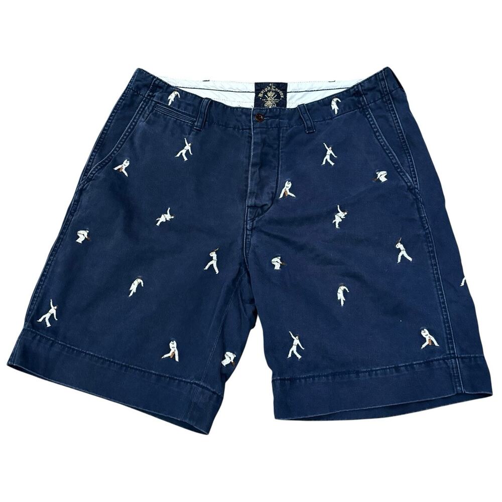 Vintage Polo Ralph Lauren Cricket Player Embroidered Chino Shorts 9" Inseam 34